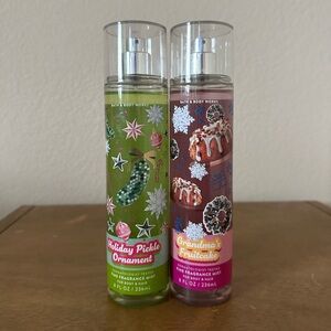 NEW Bath & Body Works holiday pickle ornament & grandma’s fruitcake Fine mist